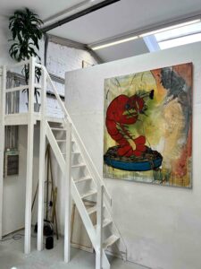 shell (artist studio view) | oil on canvas | 140 x 160 cm | 2023